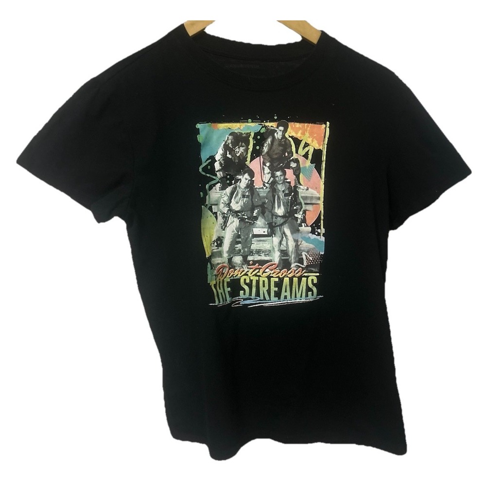 Ghostbusters Men's small Don't Cross The Streams Retro Neon Poster T-Shirt-00362